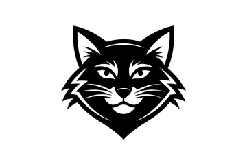 cat mascot logo icon silhouette vector art illustration