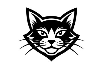 Fototapeta premium cat mascot logo icon silhouette vector art illustration