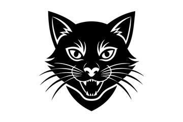 cat mascot logo icon silhouette vector art illustration
