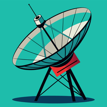 recommend clip art: Satellite Dish Icon of a radio telescope Space study antenna cartoon
                    