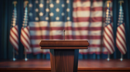 The podium in the US election television studio