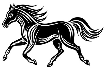 Horse running icon silhouette vector art illustration