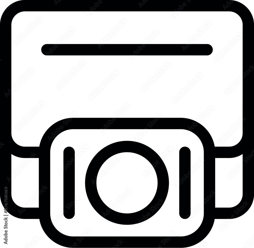 Poster line icon of a credit card being inserted in a pos terminal