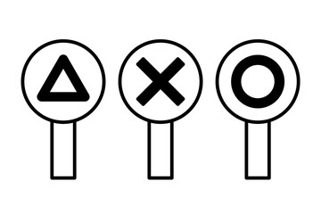 まるばつ三角の回答札イラストセット