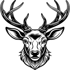 Stunning Deer Head Vector Illustration - Perfect for Your Wildlife Design Needs