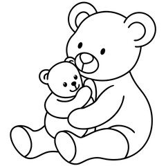 Cute Teddy Bear Vector Design for Kids' Graphics
Adorable Bear Hug Illustration in Clean Line Art.