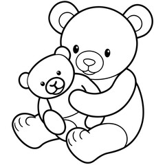 Cute Teddy Bear Vector Design for Kids' Graphics
Adorable Bear Hug Illustration in Clean Line Art.