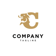 Letter C Lion Elegant Logo icon vector template