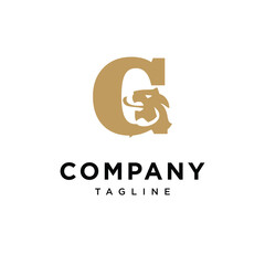 Letter G Lion Elegant Logo icon vector template
