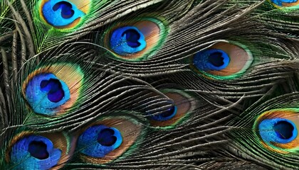 Obraz premium peacock feather closeup