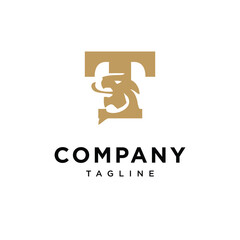 Letter T Lion Elegant Logo icon vector template
