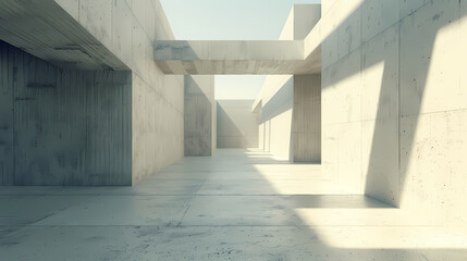 Obraz premium Empty concrete room interior