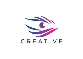 Minimal and professional abstract eye icon logo design template