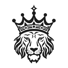 Royal Lion King  Silhouette  logo isolated on white background