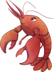 Lobster Watercolor Illustration