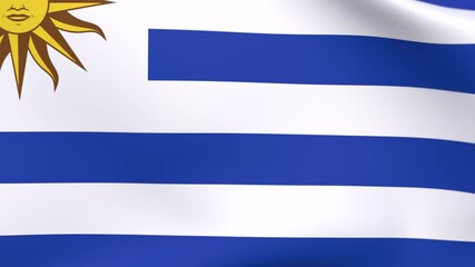 Waving flag of Uruguay Animation 3D render Method