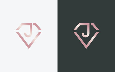 Minimal and professional Letter J V Diamond logo design template