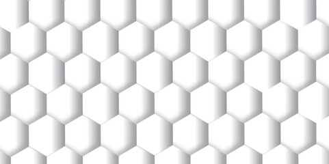 Fototapeta premium Abstract white background with hexagons. Abstract hexagon polygonal pattern background vector. seamless bright white Pattern with hexagons illustration of a honeycomb. Futuristic surface .