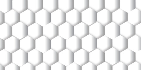 Fototapeta premium Abstract white background with hexagons. Abstract hexagon polygonal pattern background vector. seamless bright white Pattern with hexagons illustration of a honeycomb. Futuristic surface .