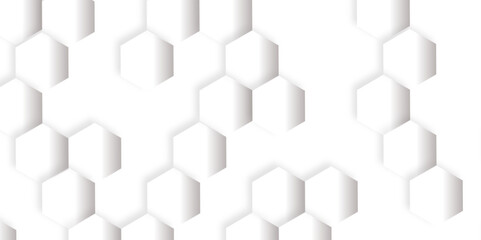 Abstract white background with hexagons. Abstract hexagon polygonal pattern background vector. seamless bright white Pattern with hexagons illustration of a honeycomb. Futuristic surface .