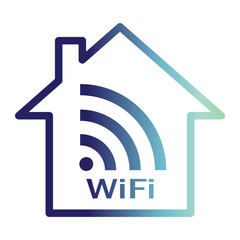 Technology information icon on line gradient style. internet setting, internet connection icon.