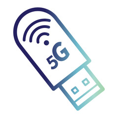 Technology information icon on line gradient style. internet setting, internet connection icon.