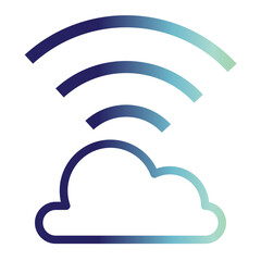 Technology information icon on line gradient style. internet setting, internet connection icon.