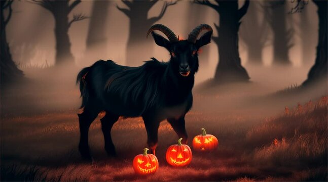 Halloween background with pumpkins and bats with sheep vector illustration.