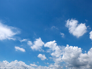 Background image of blue sky and white clouds in summer sky