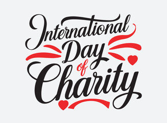 International Day of Charity Calligraphy Design.