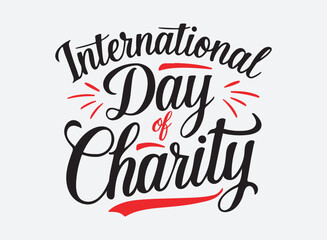 International Day of Charity Calligraphy Design.