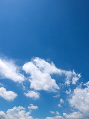 Background image of blue sky and white clouds in summer sky