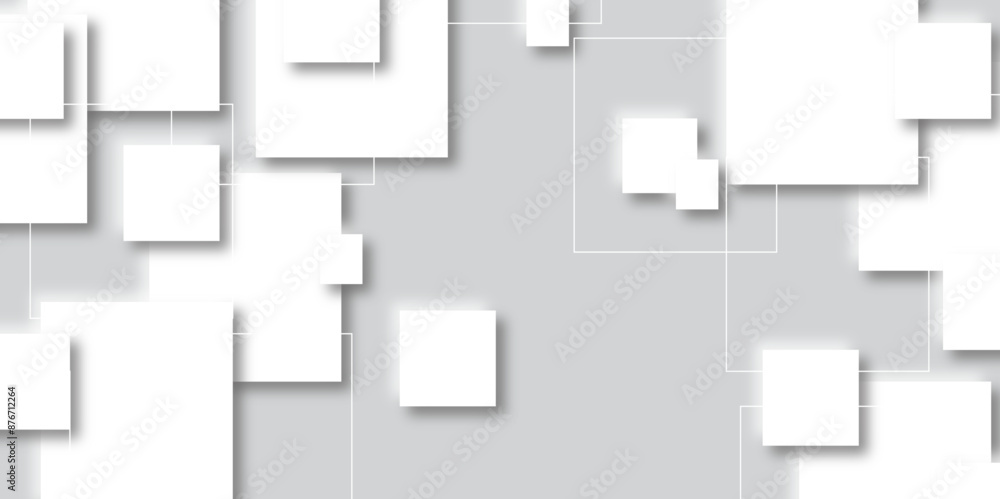Poster abstract grey square shape with futuristic concept embossed papercut background with neomorphism abs
