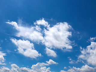 Background image of blue sky and white clouds in summer sky
