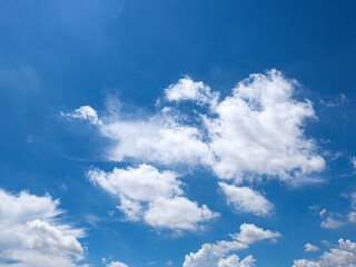 Background image of blue sky and white clouds in summer sky