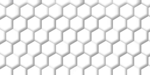 Fototapeta premium Abstract white background with hexagons. Abstract hexagon polygonal pattern background vector. seamless bright white Pattern with hexagons illustration of a honeycomb. Futuristic surface .
