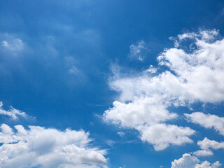 Background image of blue sky and white clouds in summer sky