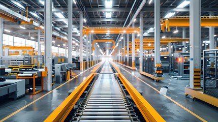 Mass production assembly line of electric vehicle battery cells close-up view