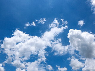 Background image of blue sky and white clouds in summer sky