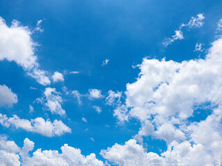Background image of blue sky and white clouds in summer sky