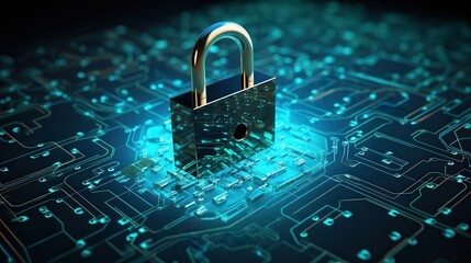 Data encryption visual with secure lock icons and digital keys, ideal for cybersecurity services or privacy software promotions