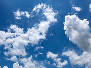 Background image of blue sky and white clouds in summer sky