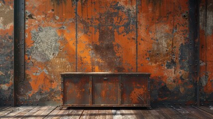 Background: Close-up of an old, dirty sink faucet with rusty stains on its steel surface provides an abstract, vintage wallpaper design for a retro-themed kitchen.