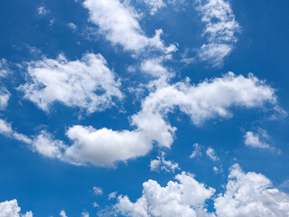 Background image of blue sky and white clouds in summer sky