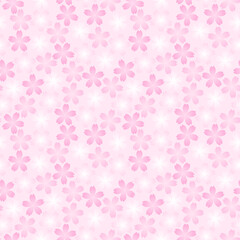Sweet pink sakura flower pattern. Beautiful floral seamless pattern vector. Cute ditsy flora wallpaper. Simple design for fabric, skirt, scarf, shirt, dress, kid cloth, card, cover, wrapping, paper