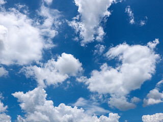 Background image of blue sky and white clouds in summer sky