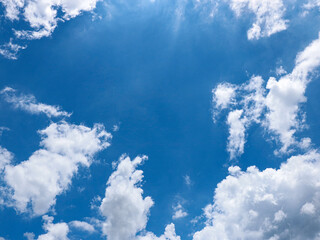 Background image of blue sky and white clouds in summer sky