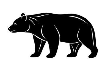 illustration of a black and white bear icon vector