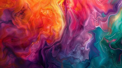 Obraz premium colorful mix of flowing paint. mixed. on canvas texture cloth. abstract background Artwork, digital painting