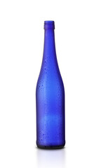 glass blue bottle with drops